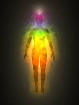 A picture of an auric field around a person